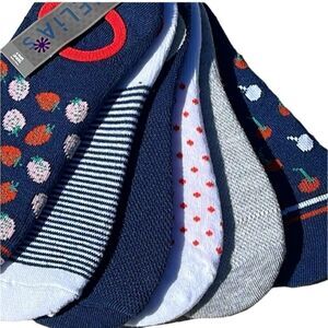dELiA*s Strawberry and Cherry 6pr Footies/Liners D14